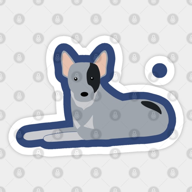 Blue Heeler Sticker by Olly Illustrated